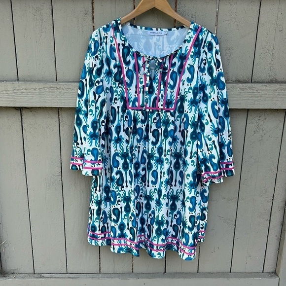 Misslook Oversized Retro 70's Style Paisley Mini Dress Summer Festival Sz Small - Picture 1 of 7